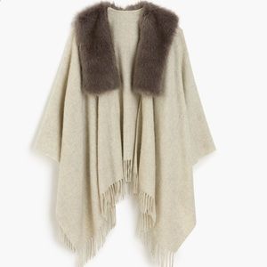 Jcrew Faux-shearling poncho